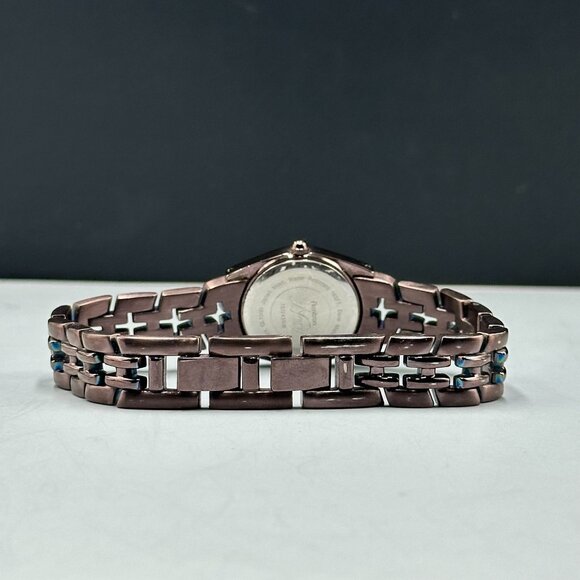 3/$30 Armitron Watch Women Metallic Brown Date Window Round Dial 8 Inch - Picture 13 of 16